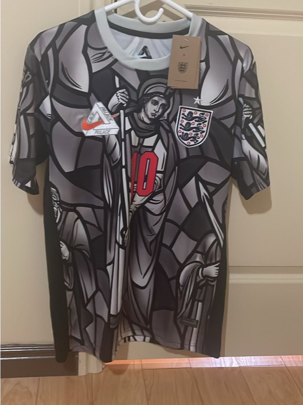 Nike England Stained-Glass Style Football Jersey Bellingham